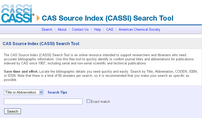Navigating Chemistry Research with the CASSI Search Tool